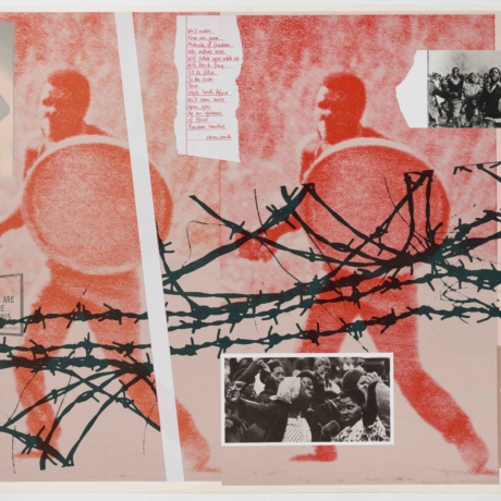 4. Gavin Jantjes Freedom Hunters 1977 Screen print on paper 100 × 70 cm Photo. Ann Purkis Image courtesy the artist Gavin Jantjes © Gavin Jantes, licensed by DACS.