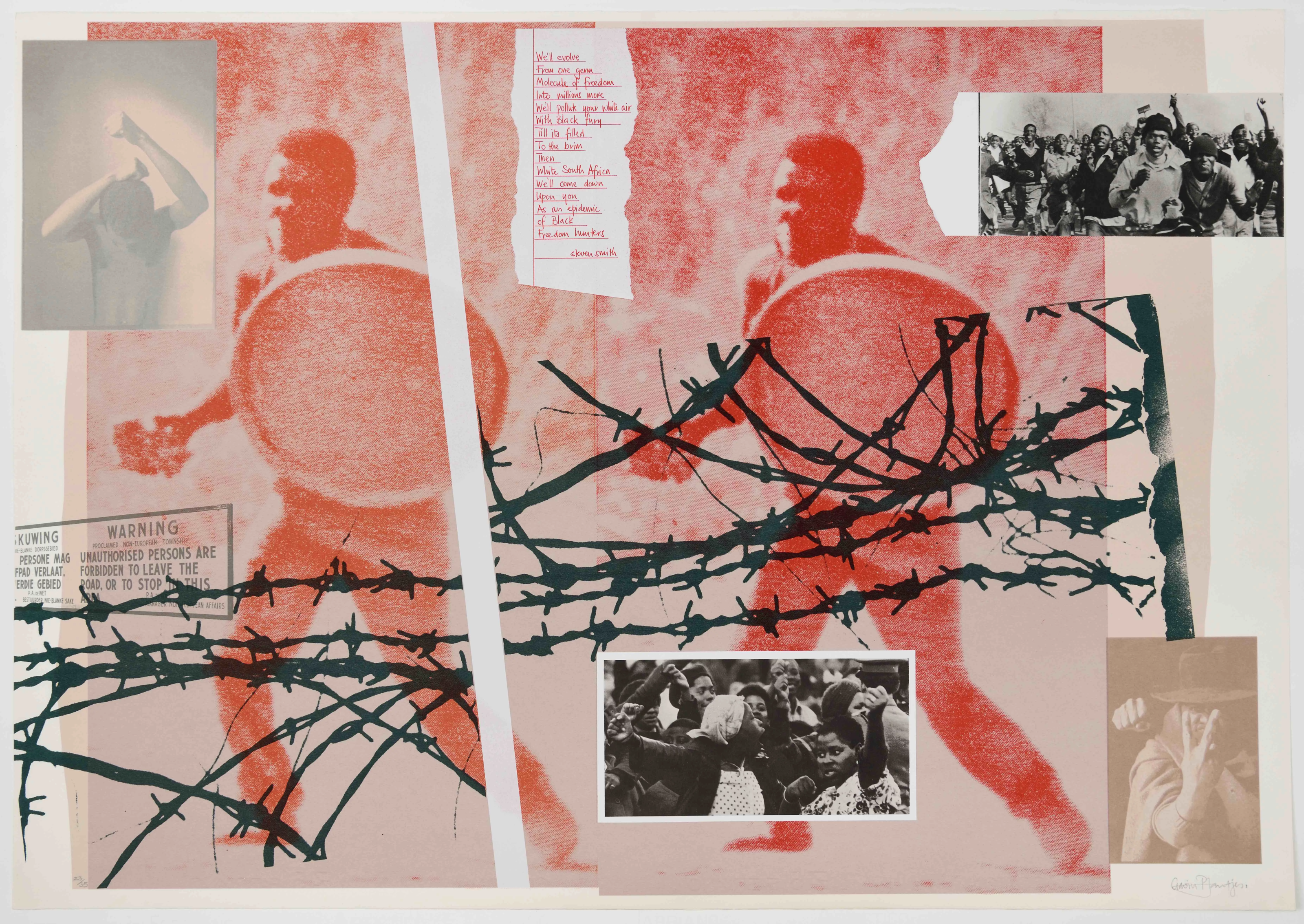 4. Gavin Jantjes Freedom Hunters 1977 Screen print on paper 100 × 70 cm Photo. Ann Purkis Image courtesy the artist Gavin Jantjes © Gavin Jantes, licensed by DACS.